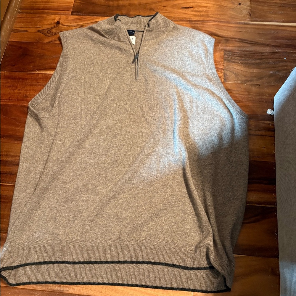 JWN John W Nordstrom‎ 100% Cashmere Quarter Zip Sweater Vest XXL (1038)